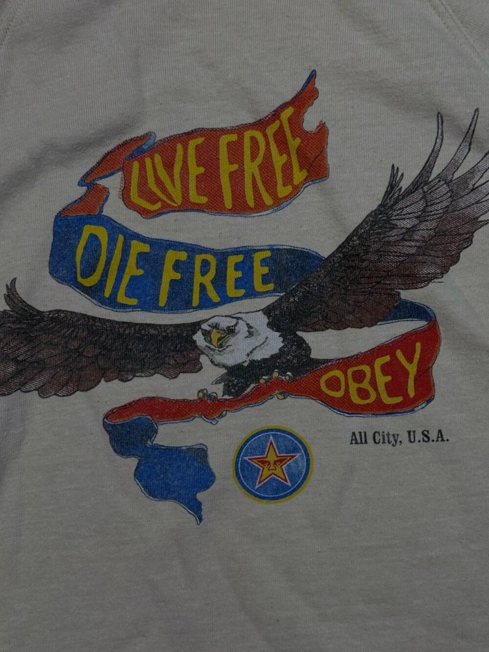 Obey Live Free Die Free eagle crewneck sweatshirt Made in USA